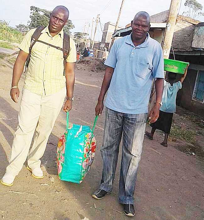 Donating Foodstuffs in A Slum in Nakuru